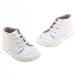Lace up Baby Boys Traditional White Shoes