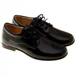 Premium Quality Boys Black Formal Dress Shoes in Leather
