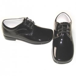 Pretty Originals boys black patent leather shoes