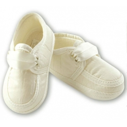 Boys Christening Shoes in ivory cream by Sarah Louise