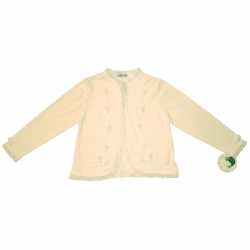 C 716 Sarah Louise ivory girl cardigan with frills and sequins
