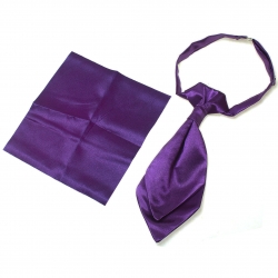 Boy Purple Cravat With Handkerchief