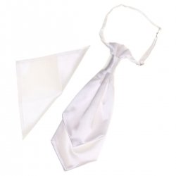 Boys White Cravat With Handkerchief