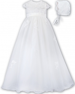 Sarah Louise Baby Girls White Christening Baptism Gown