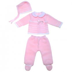 Baby Girls Pink Knitted Set 100% Cotton