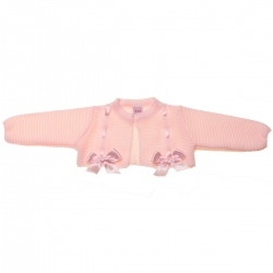 Baby Girls Pink Bolero With Bows