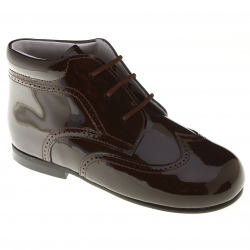 Made in Spain Boys Brown Patent Boots