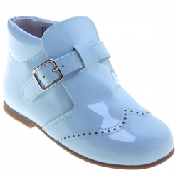 Blue Patent Boots For Boys Leather