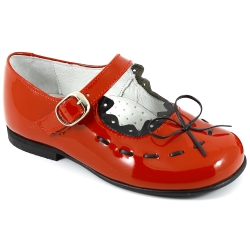 Girls Red And Black Patent Shoes