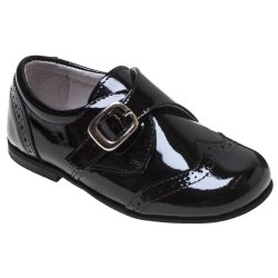 Boys Black Leather Patent Shoes