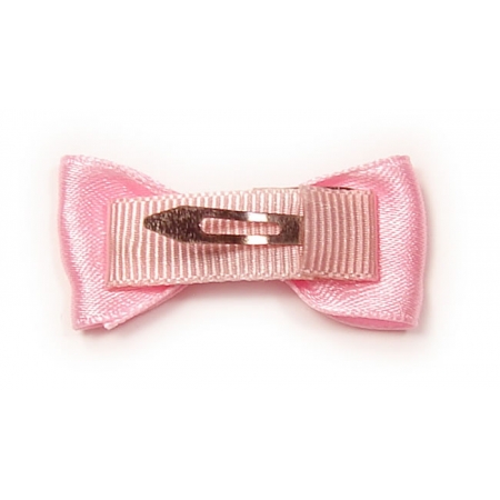 Pair of hair clips with bow in pink #2