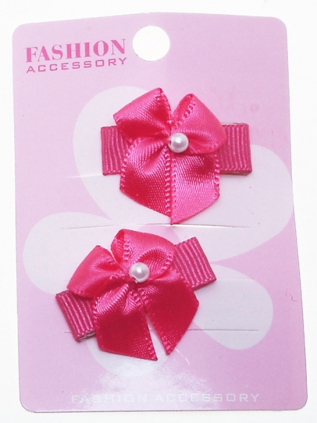 Pair Of Fuchsia Ribbon Bow Bead Sheepies