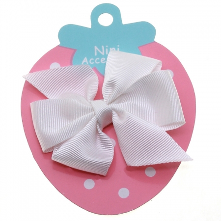 White Boutique Bow Large Grosgain Ribbon