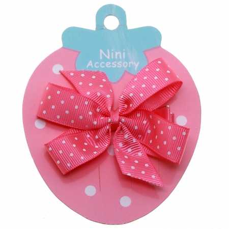 Fuchsia With White Polka Dots Boutique Bow