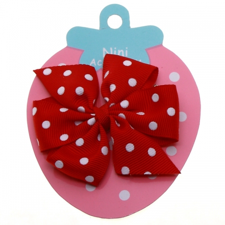 Red White Polka Dots Boutique Bow Large Grosgain Ribbon