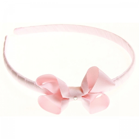 Pink bow Alice band