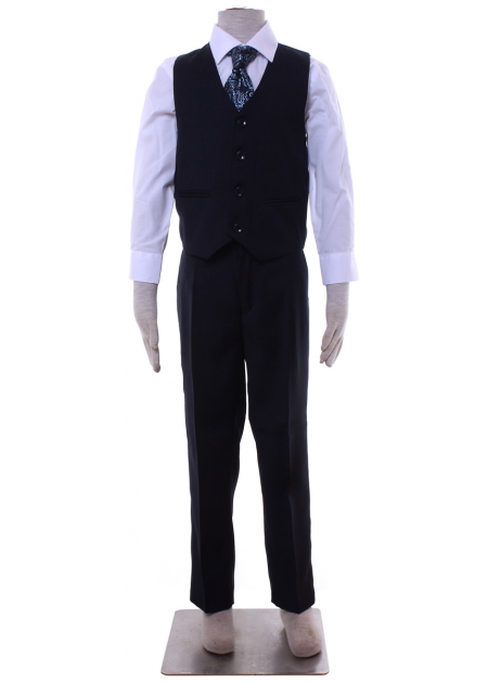 Boys Special Occasion Quality Navy Suit 5 Piece #2