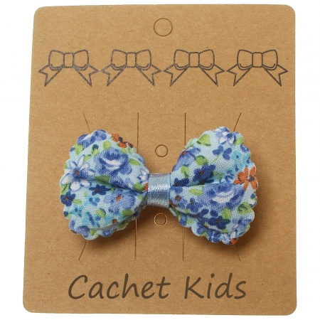 Blue Floral Hair Bow
