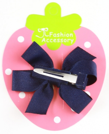 Boutique Hair Bow in navy #2