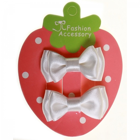 Pair of white hair bow with crocodile clips