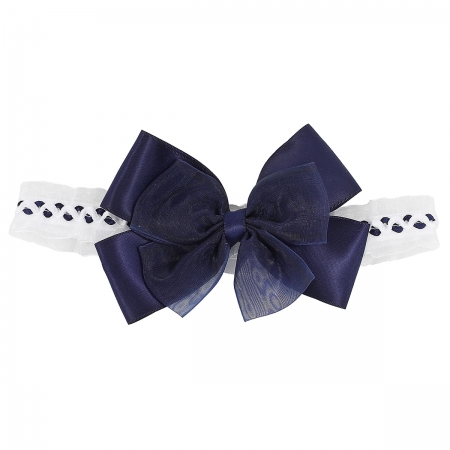 Large Navy Bow Headband