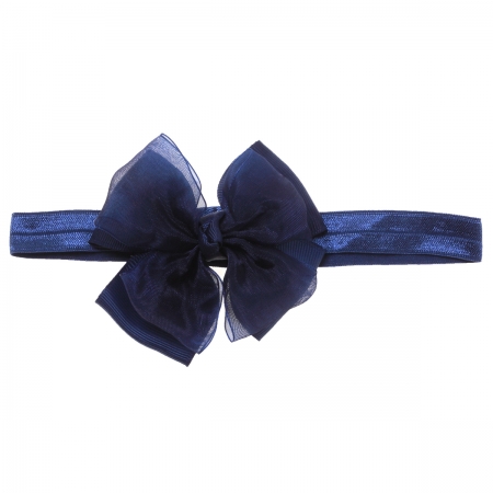 2 In 1 Navy Bow And Headband