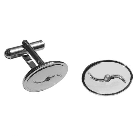 Boys Cufflinks Oval Shape Diamante