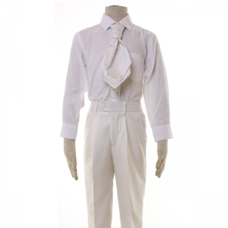Boys Off White Pale Ivory 5 Piece Suit With Cravat #3