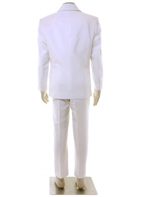 Boys Off White Pale Ivory 5 Piece Suit With Cravat #5