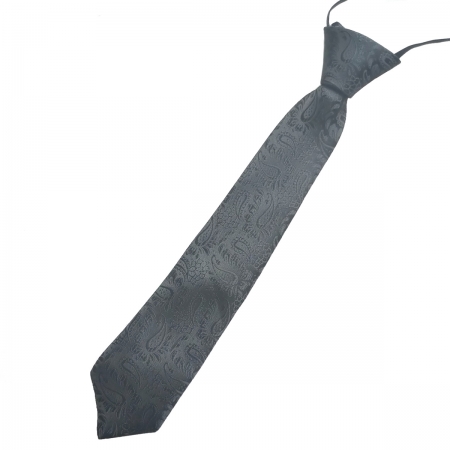 Short Black Tie With Pattern For Baby and Toddler Tie Pre Tied For 2yrs To 6 yrs