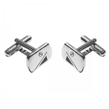 Boys Cufflinks Black Triangle And Diamante