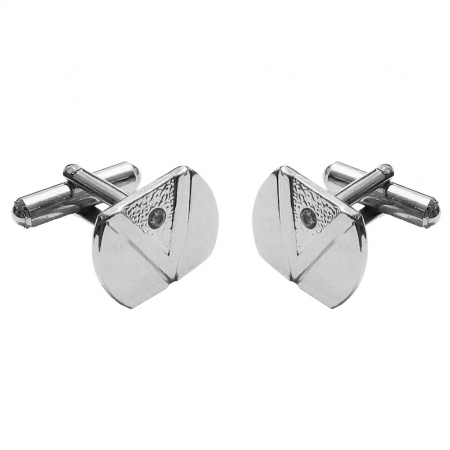 Boys Cufflinks Rectangular V Shape And Diamante