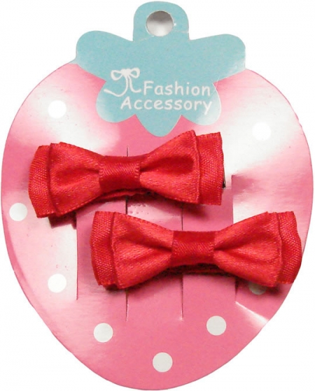 Pair of red hair bow with crocodile clips
