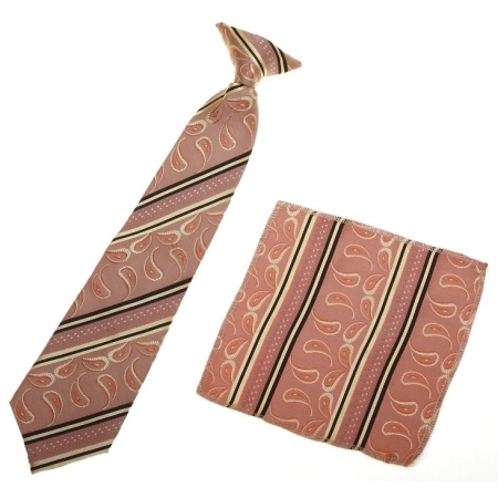 12 To 16 Years Boys Clip on Tie Dark Salmon Colour