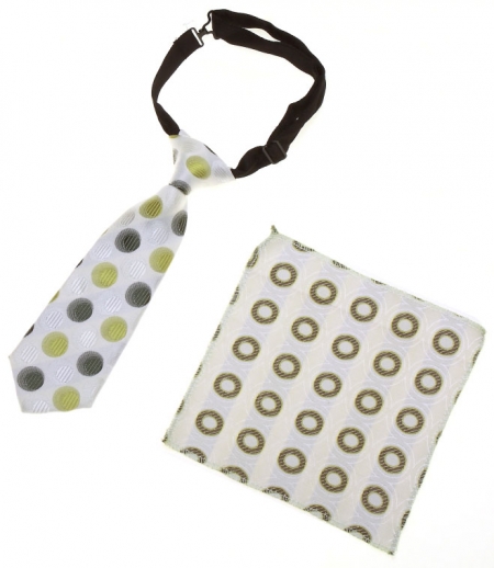6m 24m Baby Boys Tie Green And White Circles Pattern