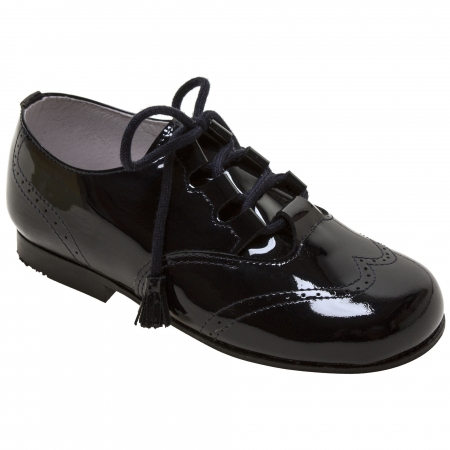 Boys Black Patent Brogue Shoes