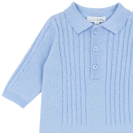 Blues Babywear Baby Boys Knitted Cable One Piece Romper #2