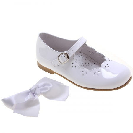 Girls White Patent Mary Jane Bow Shoes #2