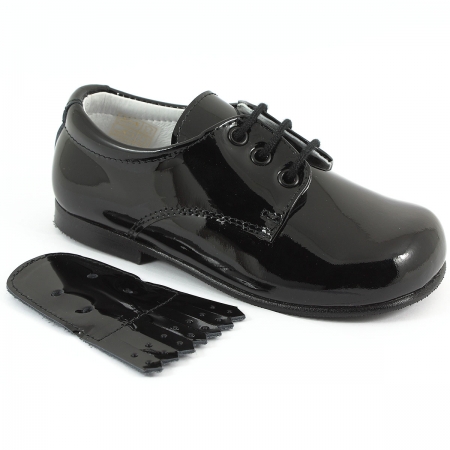 Boys Black Patent Shoes With Removable Fringe #3