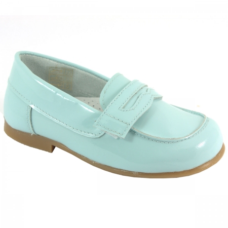 Blue Patent Loafer Shoes
