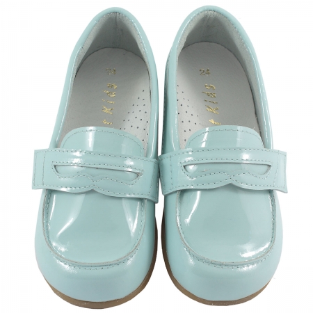Blue Patent Loafer Shoes #2