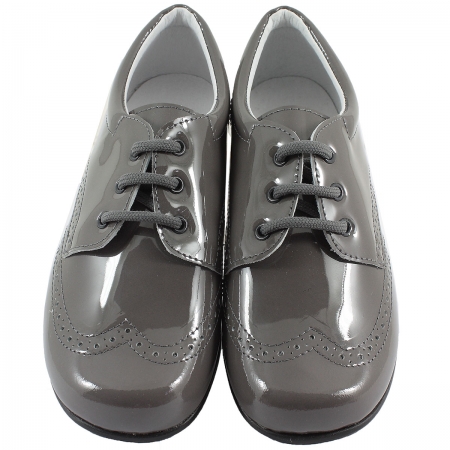 Boys Grey Patent Shoes In Patent Leather #2