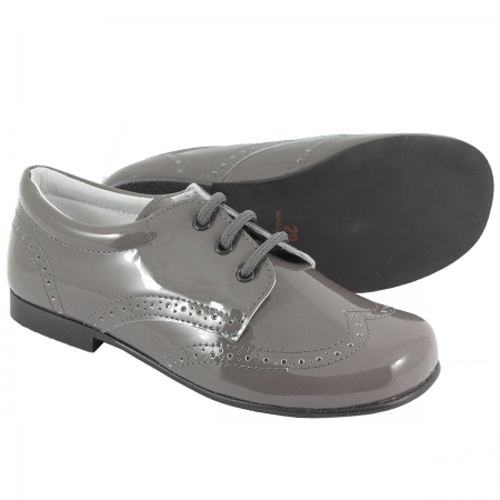 Boys Grey Patent Shoes In Patent Leather #3