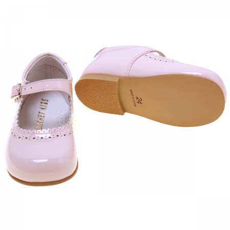 Toddler Girls Pink Patent  Mary Jane Shoes Scallop Edge #3