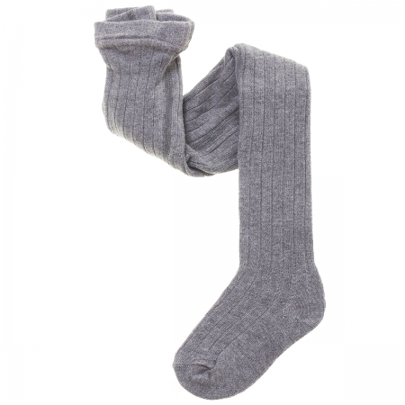 Light Grey Ribbed Tights From Carlomagno