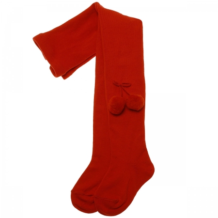 Red Pom Pom Tights By Spanish Carlomagno