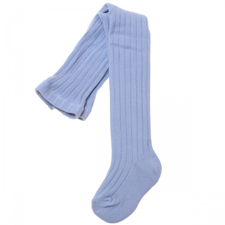 Made In Spain Carlomagno Baby Blue Ribbed Tights
