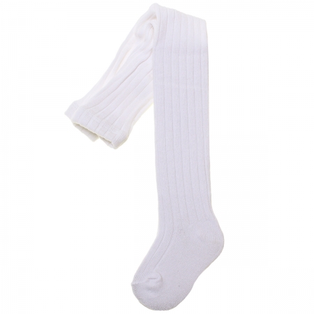Carlomagno White Ribbed Tights
