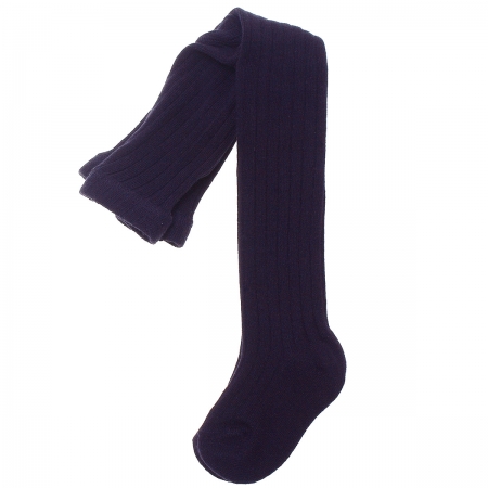High Quality Carlomagno Navy Ribbed Tights