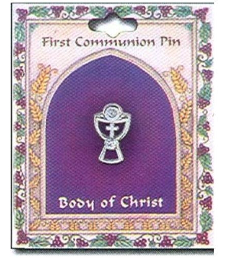First Communion Gift Silver Chalice Pin Or Brooch